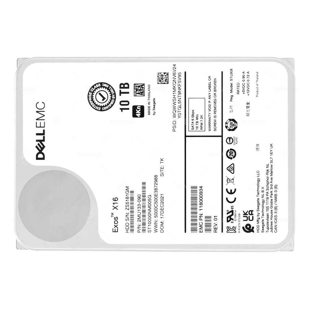 005052881  EMC HDD 10TB 7.2K SATA 6G 3.5" LFF FOR EMC ISILON A2000